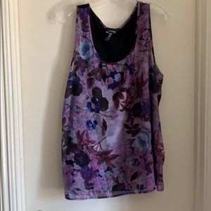 Torrid Purple/Black Floral Chiffon Tank